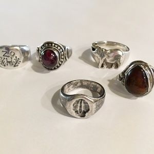 Mixed lot 925 silver rings - sizes 6 & 8